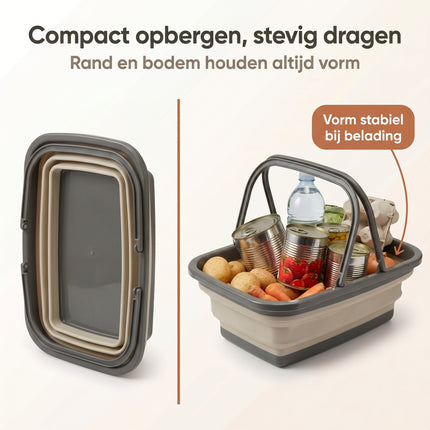 Cheqo® Opvouwbare Boodschappenmand - Inklapbare Mand met Handvat - Bezwaarkiller