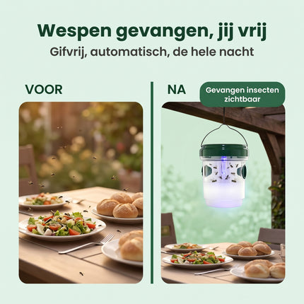 Cheqo® Wespenvanger Set van 3 - Solar met UV LED - Bezwaarkiller