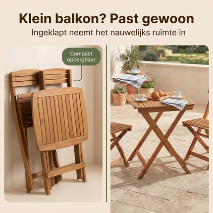 Cheqo® Bistroset 3-delig Inklapbaar - Bezwaarkiller
