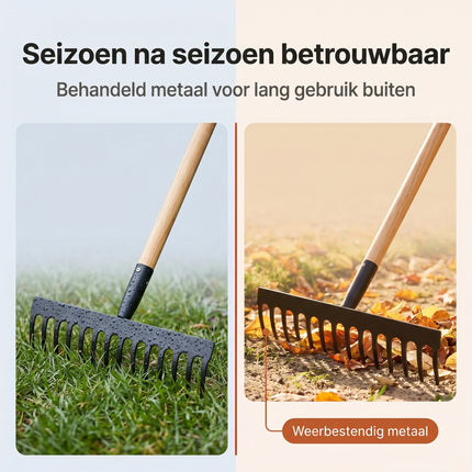 Cheqo® Tuinhark - Hark met Houten Steel - Bezwaarkiller