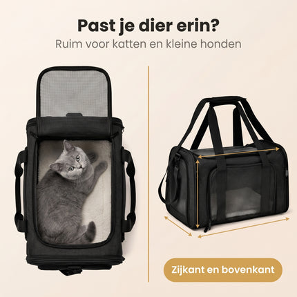 Cheqo® Draagtas Hond en Kat Zwart - Bezwaarkiller