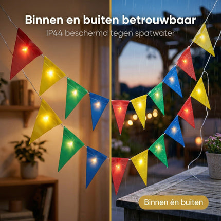 Cheqo® Vlaggenlijn met LED Verlichting - Bezwaarkiller
