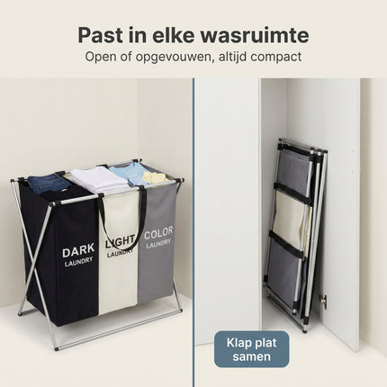 Cheqo® Wasmand met 3 Vakken - Bezwaarkiller