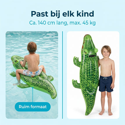 Cheqo® Opblaasbare Krokodil - Ride-On Krokodil - Pool Float - Zwembad Speelgoed - Bezwaarkiller