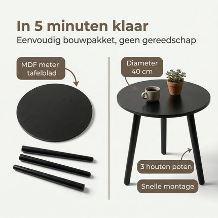 Cheqo Bijzettafel Zwart - Bezwaarkiller