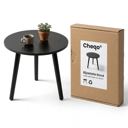 Cheqo Bijzettafel Zwart - Verpakking