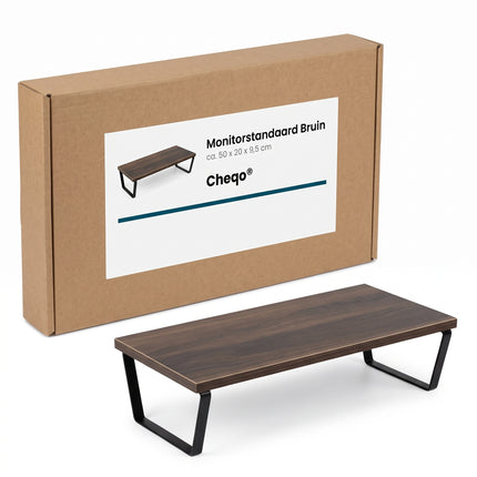 Cheqo® Monitorstandaard Bruin - Verpakking