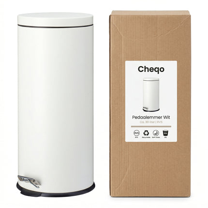 Cheqo Pedaalemmer RVS Wit Rond - Verpakking