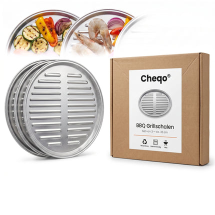 Cheqo® BBQ Grillschalen Set van 3 - Verpakking