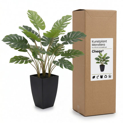 Cheqo® Kunstplant Monstera met Pot - Verpakking