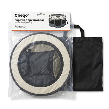 Cheqo® Puppyren Opvouwbaar - Hondenren - Konijnenren - Draagtas (ca. 75 x ca. 75 x ca. 45 cm) - Verpakking