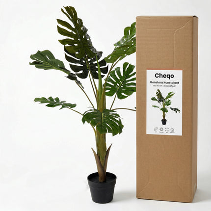 Cheqo® Kunstplant Monstera 110cm - Verpakking
