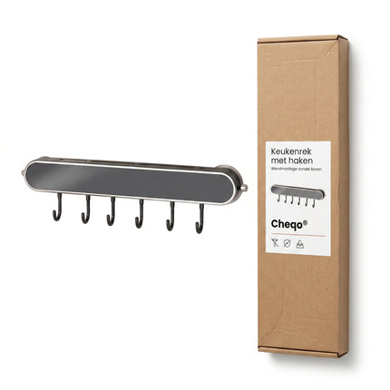 Cheqo® Keukenrek Wandmontage met Haken - Verpakking