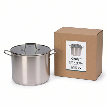Cheqo® Soeppan RVS met Glazen Deksel - Verpakking