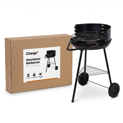 Cheqo® Houtskoolbarbecue 43x70 cm Zwart - Verpakking