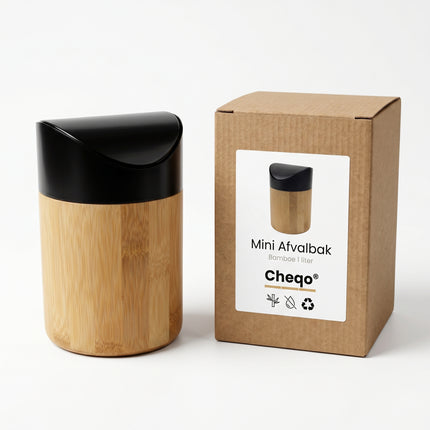 Cheqo Tafelafvalbak Mini Bamboe - Verpakking
