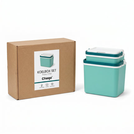 Cheqo® Koelbox Set Groen 30 + 15 liter - Verpakking