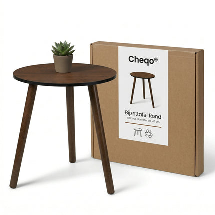 Cheqo Bijzettafel Walnoot - Verpakking