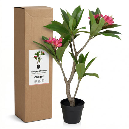 Cheqo® Kunstplant Plumeria Roze 50x90cm - Verpakking