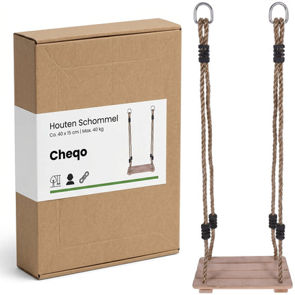 Cheqo® Houten Schommel Kinderschommel - Verpakking