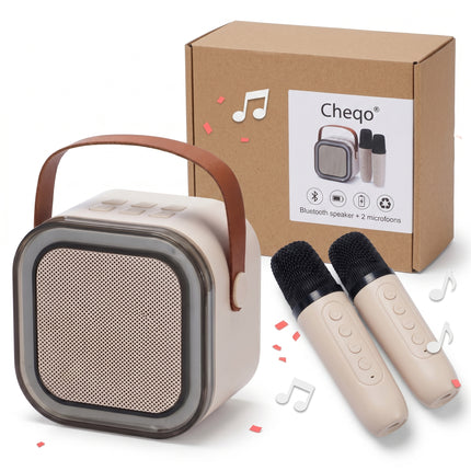 Cheqo® Karaoke Set - Draadloos - Microfoon - Bluetooth - voor Kinderen - Verpakking