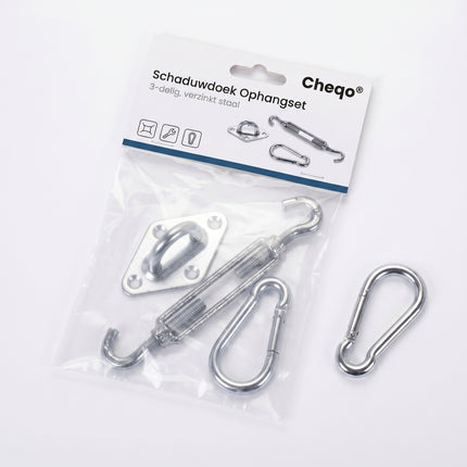 Cheqo Schaduwdoek Bevestigingsset Set van 3 - Verpakking