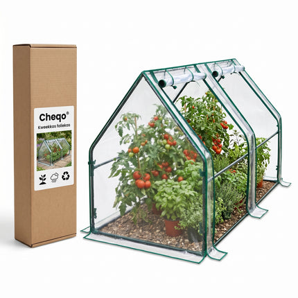 Cheqo® Kweekkas - Foliekas - Tuinkas - Broeikas - Plantenkas - Serre - Greenhouse - Walk-in Kas - voor Balkon en Tuin - met Ritsdeuren - Tomatenkas - Tomatenhuis - Moestuinkas - Plantenhuis - voor Groenten en Bloemen - Kruiden Kweken