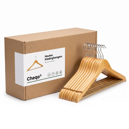 infographic-7: Ceruzo 15 houten kledinghangers naturel