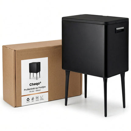Cheqo® Prullenbak op Pootjes - Afvalbak 35 Liter - Verpakking