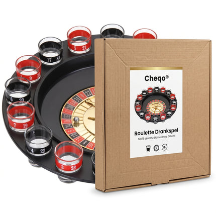 Cheqo® Roulette Drankspel Set van 16 - Verpakking