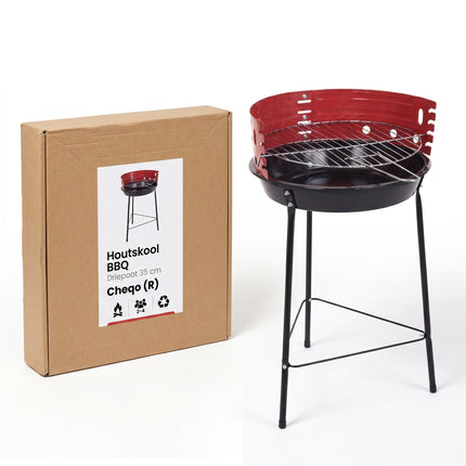 Cheqo® Houtskool Barbecue Ronde 3-Poot 33 cm - Verpakking