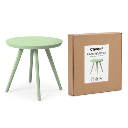 Cheqo® Kindertafel Rond — Pastel Groen - Verpakking