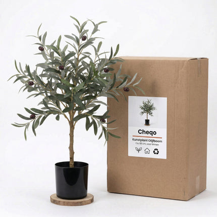 Cheqo® Kunstplant Olijfboompje - Verpakking