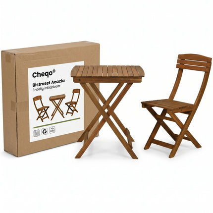 Cheqo® Bistroset 3-delig Inklapbaar - Verpakking
