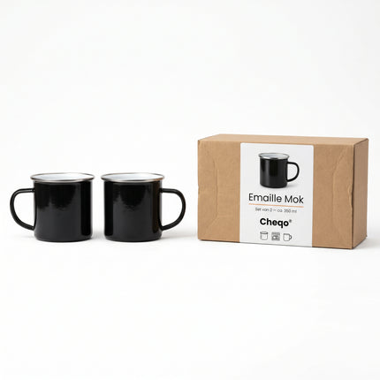 Cheqo® Emaille Mok Set van 2 - Verpakking