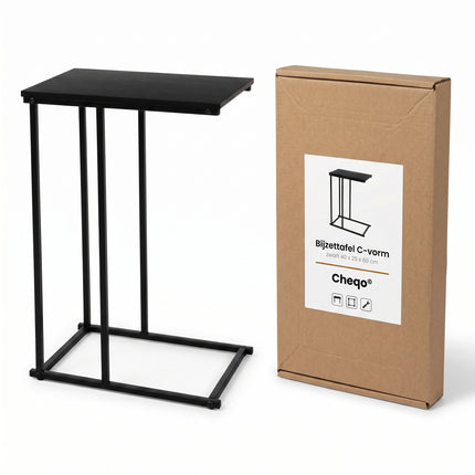Cheqo® Bijzettafel C-vorm Zwart - Verpakking