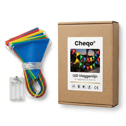 Cheqo® Vlaggenlijn met LED Verlichting - Verpakking