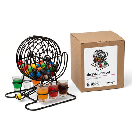 Cheqo® Bingo Drankspel met Shotglaasjes - Verpakking