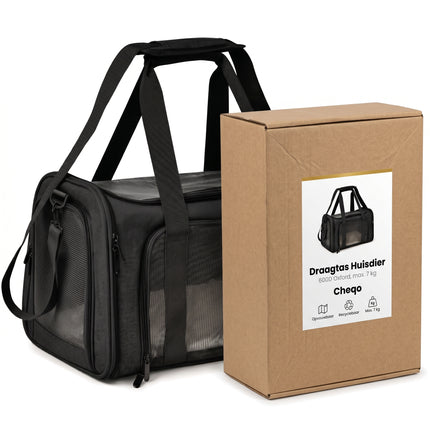 Cheqo® Draagtas Hond en Kat Zwart - Verpakking