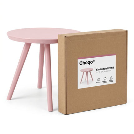 Cheqo® Kindertafel Rond Pastel Roze - Verpakking