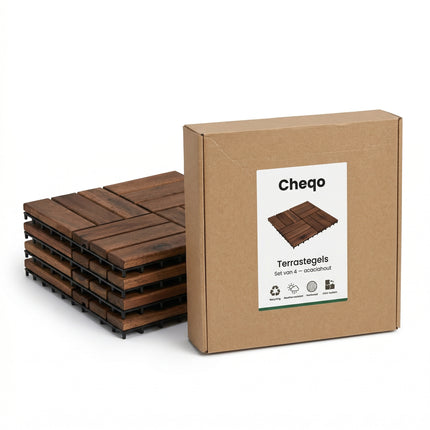 Cheqo® Terrastegels Set van 4 - Verpakking