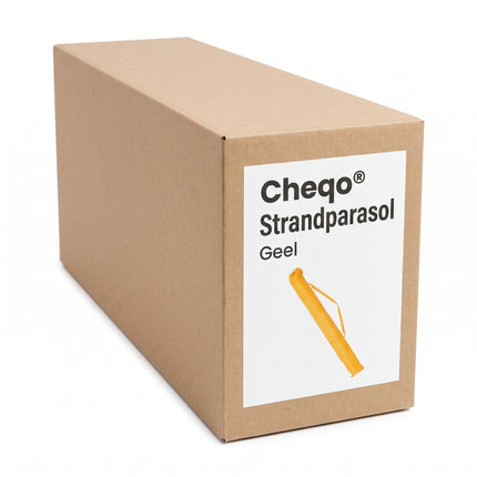infographic-7: Cheqo parasol strandparasol houtlook geel