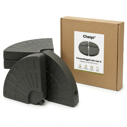 Cheqo® Parasoltegels Set van 4 - Verpakking
