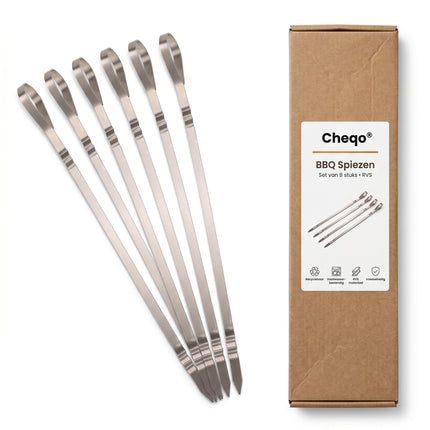 Cheqo® BBQ Spiezen Set van 8 - Verpakking