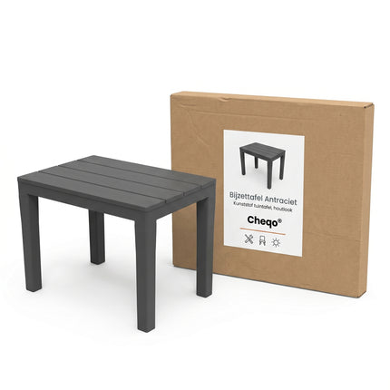Cheqo® Bijzettafel Antraciet - Verpakking