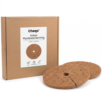 Cheqo® Kokos Plantbescherming Set van 3 - Verpakking
