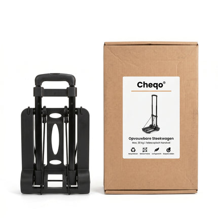 Cheqo® Opvouwbare Steekwagen - Transporttrolley - Inklapbare Steekwagen met Telescopisch Handvat - Verpakking