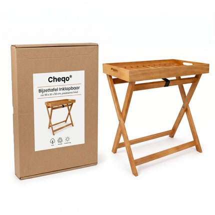 Cheqo® Bijzettafel Inklapbaar met Afneembaar Dienblad - Verpakking