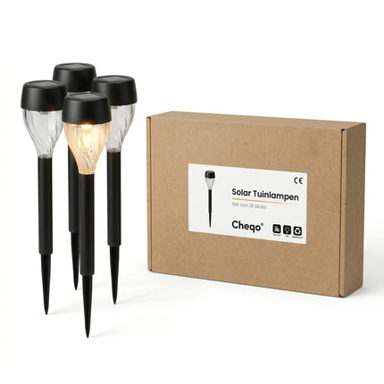 Cheqo® Solar Tuinlampen Set van 10 - Verpakking