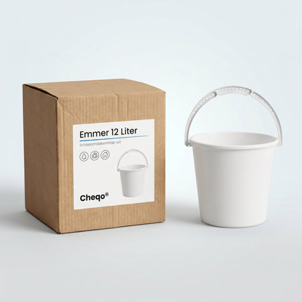 Cheqo® Emmer met Handvat 12L Wit - Verpakking